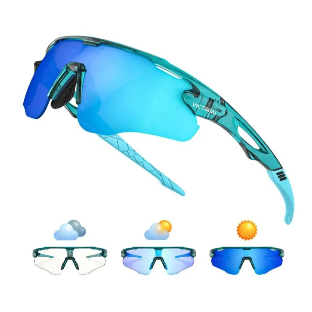 Cycling Glasses Photochromic UV Bike Sunglasses Blue Lens